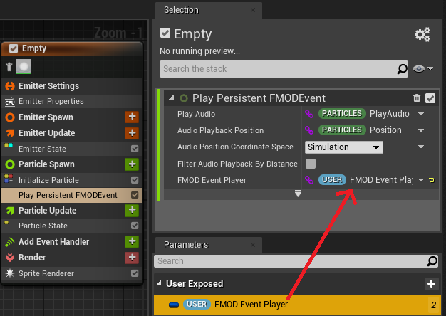 UE4 PlayPersistentFMODEvent