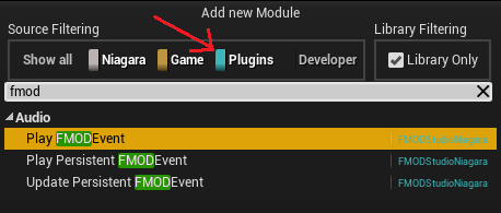 UE4 FMOD Niagara Modules