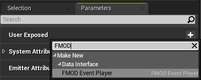 UE4 Create FMOD Event Player