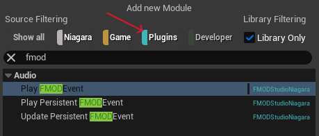 UE5 FMOD Niagara Modules